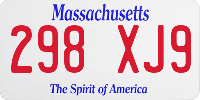 MA license plate 298XJ9