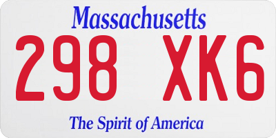 MA license plate 298XK6