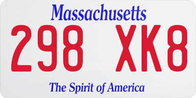 MA license plate 298XK8