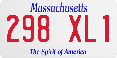 MA license plate 298XL1