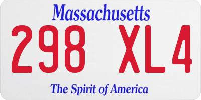 MA license plate 298XL4