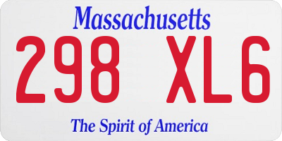 MA license plate 298XL6