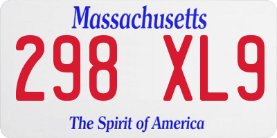 MA license plate 298XL9