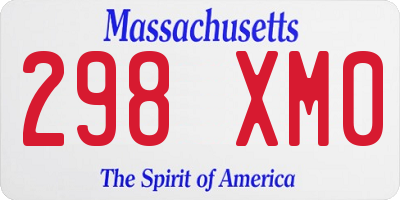 MA license plate 298XM0