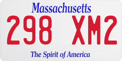 MA license plate 298XM2