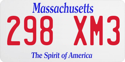 MA license plate 298XM3