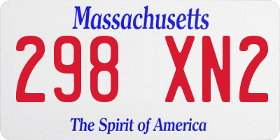 MA license plate 298XN2