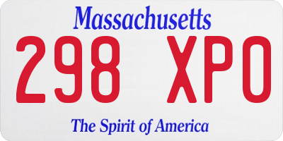 MA license plate 298XP0