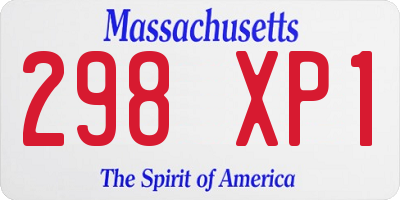 MA license plate 298XP1