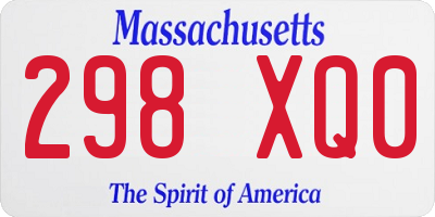 MA license plate 298XQ0