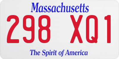 MA license plate 298XQ1
