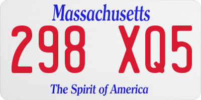 MA license plate 298XQ5