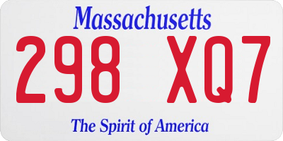 MA license plate 298XQ7