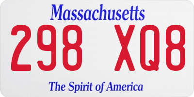 MA license plate 298XQ8