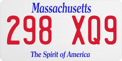 MA license plate 298XQ9