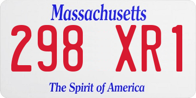 MA license plate 298XR1