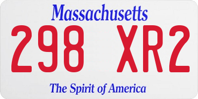 MA license plate 298XR2
