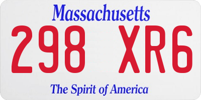 MA license plate 298XR6