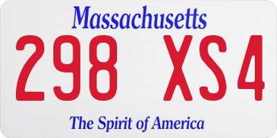 MA license plate 298XS4