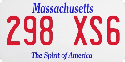 MA license plate 298XS6