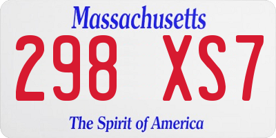MA license plate 298XS7