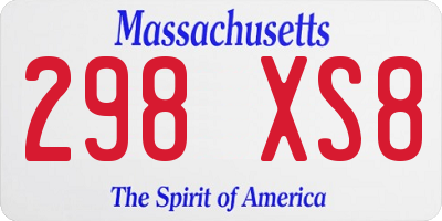 MA license plate 298XS8