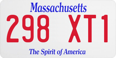 MA license plate 298XT1
