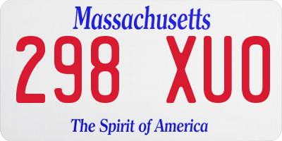 MA license plate 298XU0