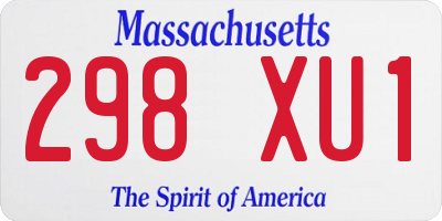 MA license plate 298XU1