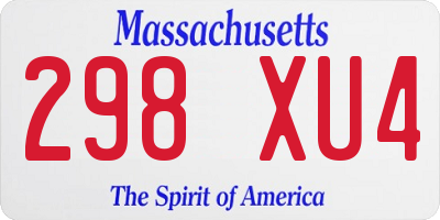 MA license plate 298XU4
