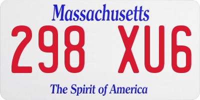 MA license plate 298XU6