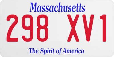 MA license plate 298XV1