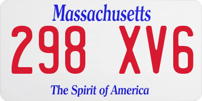 MA license plate 298XV6