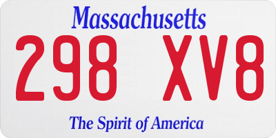 MA license plate 298XV8