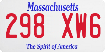 MA license plate 298XW6
