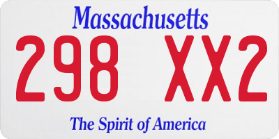 MA license plate 298XX2