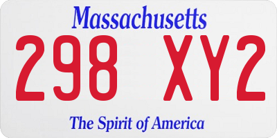 MA license plate 298XY2
