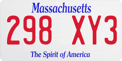 MA license plate 298XY3