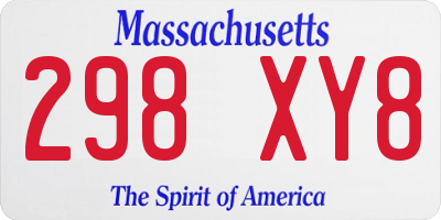 MA license plate 298XY8