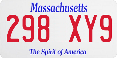MA license plate 298XY9