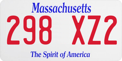 MA license plate 298XZ2