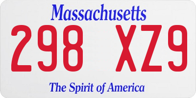 MA license plate 298XZ9