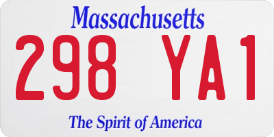 MA license plate 298YA1