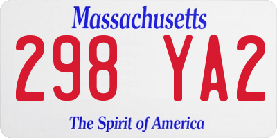 MA license plate 298YA2