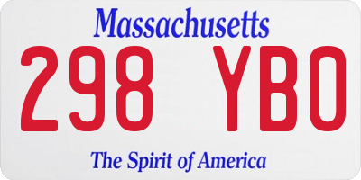 MA license plate 298YB0