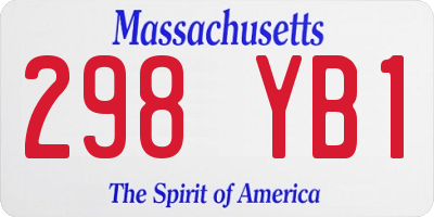 MA license plate 298YB1