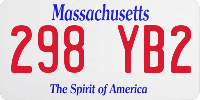 MA license plate 298YB2