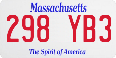 MA license plate 298YB3
