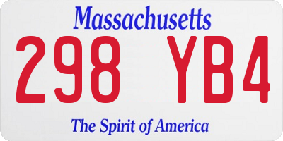 MA license plate 298YB4