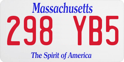 MA license plate 298YB5